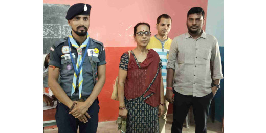 स्काउटिंग प्रशिक्षण शिविर में औचक निरीक्षण करने पहुंची बीईओ