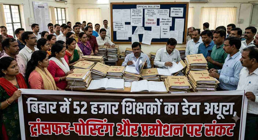 बिहार में 52 हजार शिक्षकों का डेटा अधूरा, ट्रांसफर-पोस्टिंग और प्रमोशन पर संकट