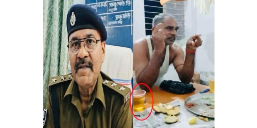 थाने में शराब पीते हुए दारोगा का वीडियो वायरल, कहा गर्मी में शरबत पी रहे थे