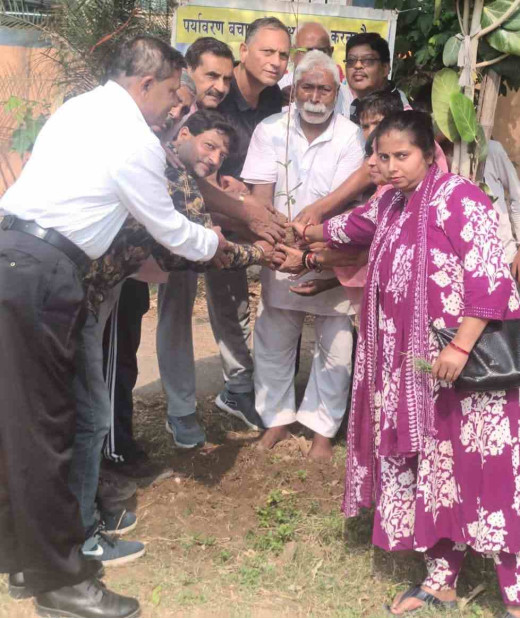 अंबेडकर जयंती के अवसर पर पर्यावरण भारती ने लगाए औषधीय वृक्ष