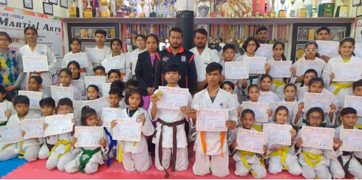 रास वर्ल्ड मार्शल आर्ट्स क्लब में 23वीं कराटे बेल्ट ग्रेडिंग टेस्ट प्रतियोगिता 2024 आयोजित