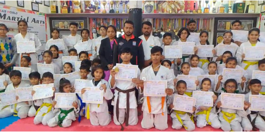 रास वर्ल्ड मार्शल आर्ट्स क्लब में 23वीं कराटे बेल्ट ग्रेडिंग टेस्ट प्रतियोगिता 2024 आयोजित