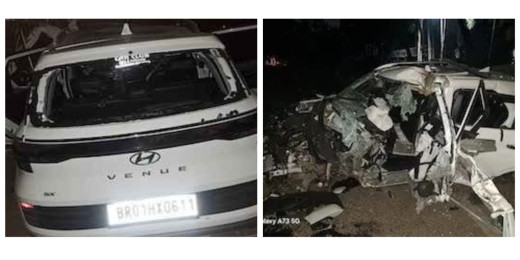 तेज रफ्तार कार ने पेड़ में मारी टक्कर, चार घायल दो की हालत गंभीर